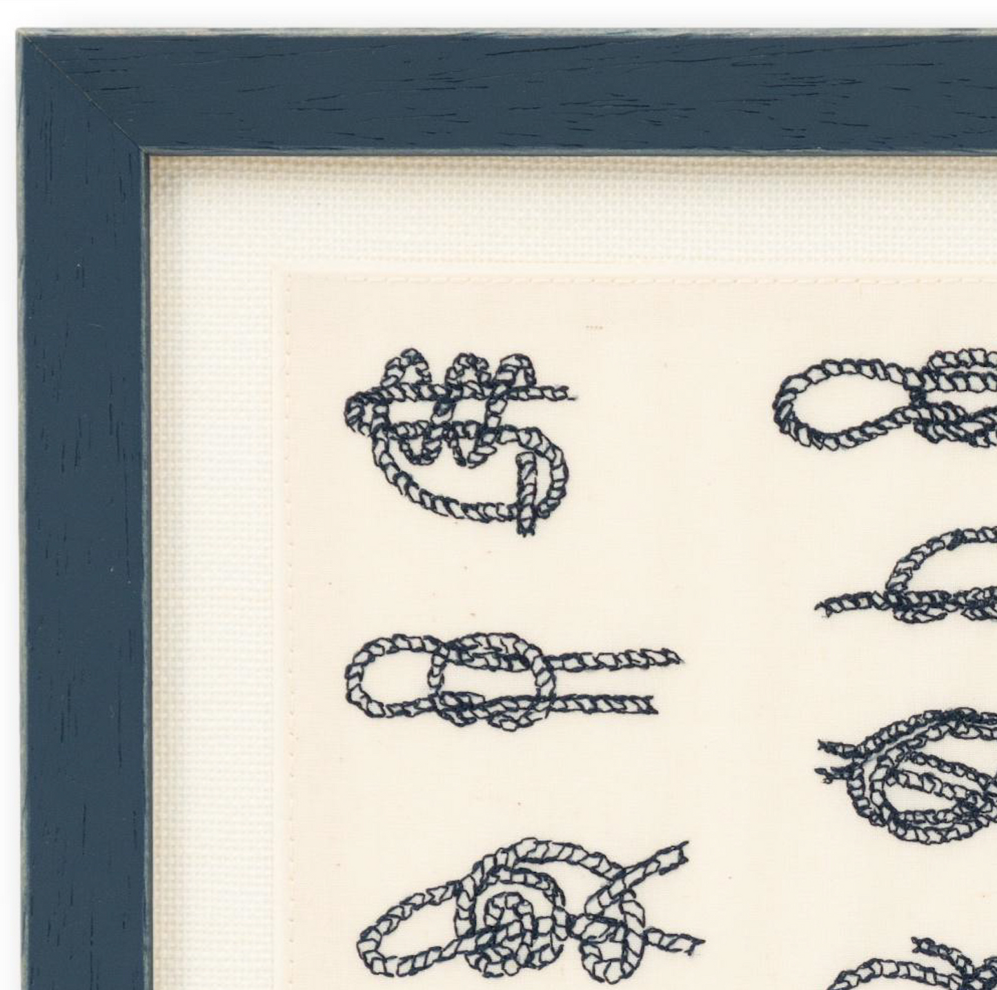 "Various Knots" Embroidery in Navy Frame