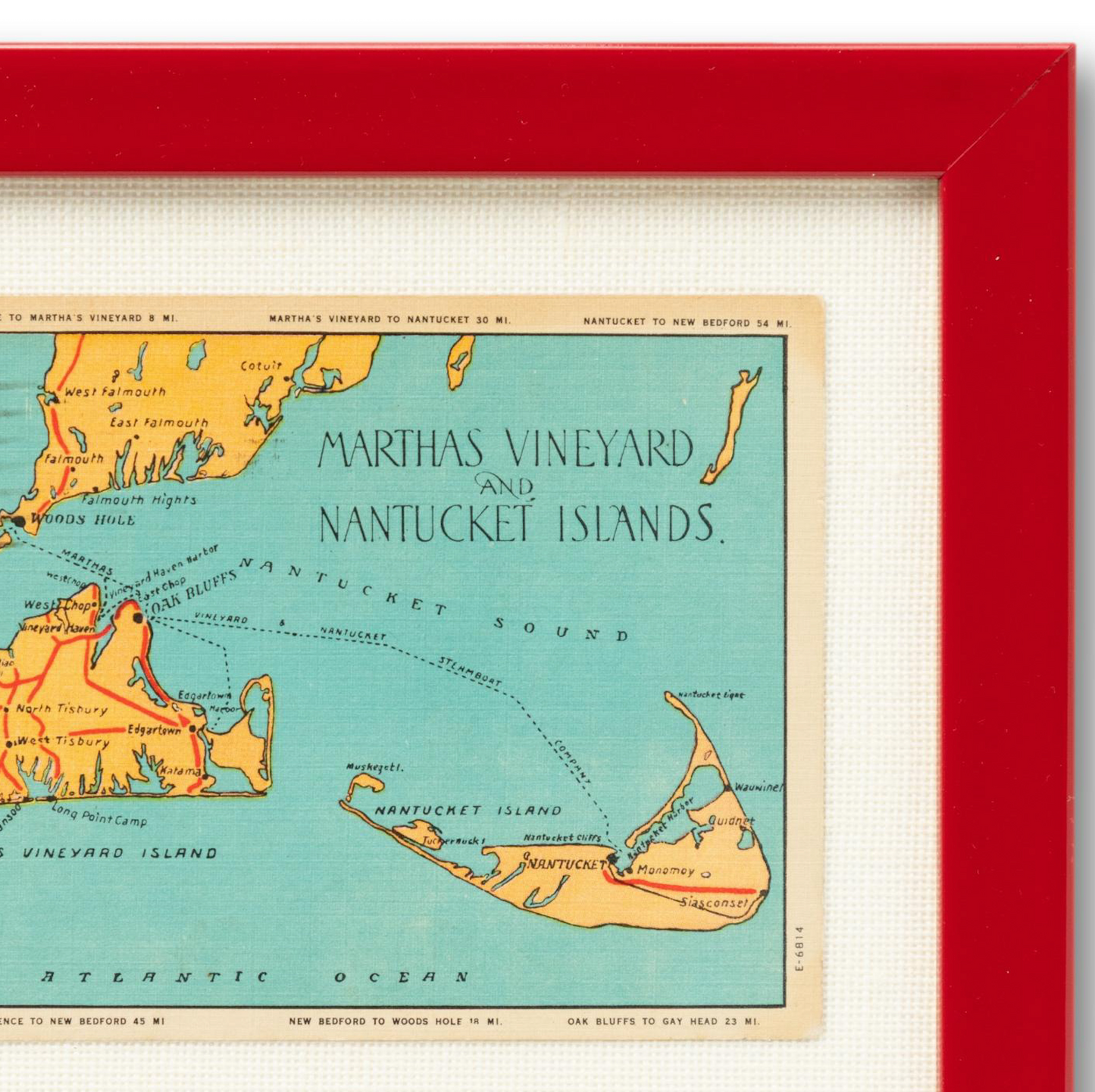 Framed Nantucket & Martha's Vineyard Postcard