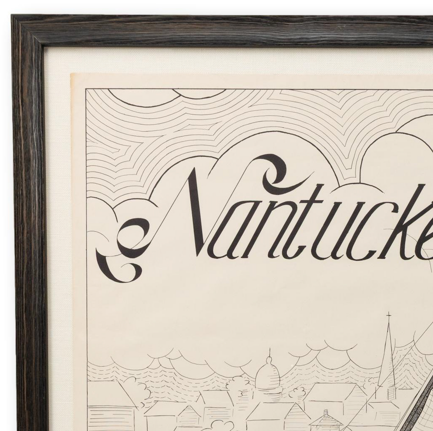 Large Framed 1976 Nantucket Poster