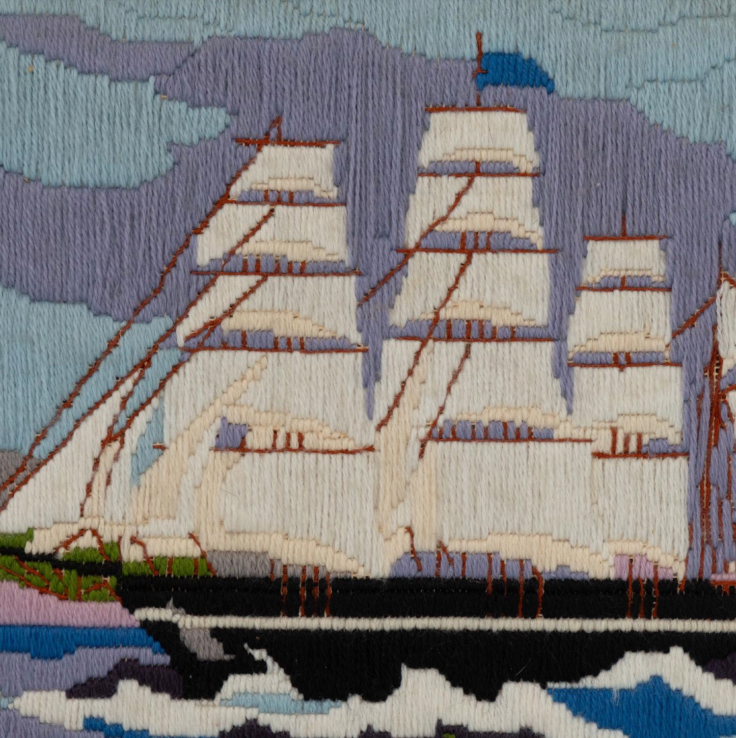 Framed Ship Needlework