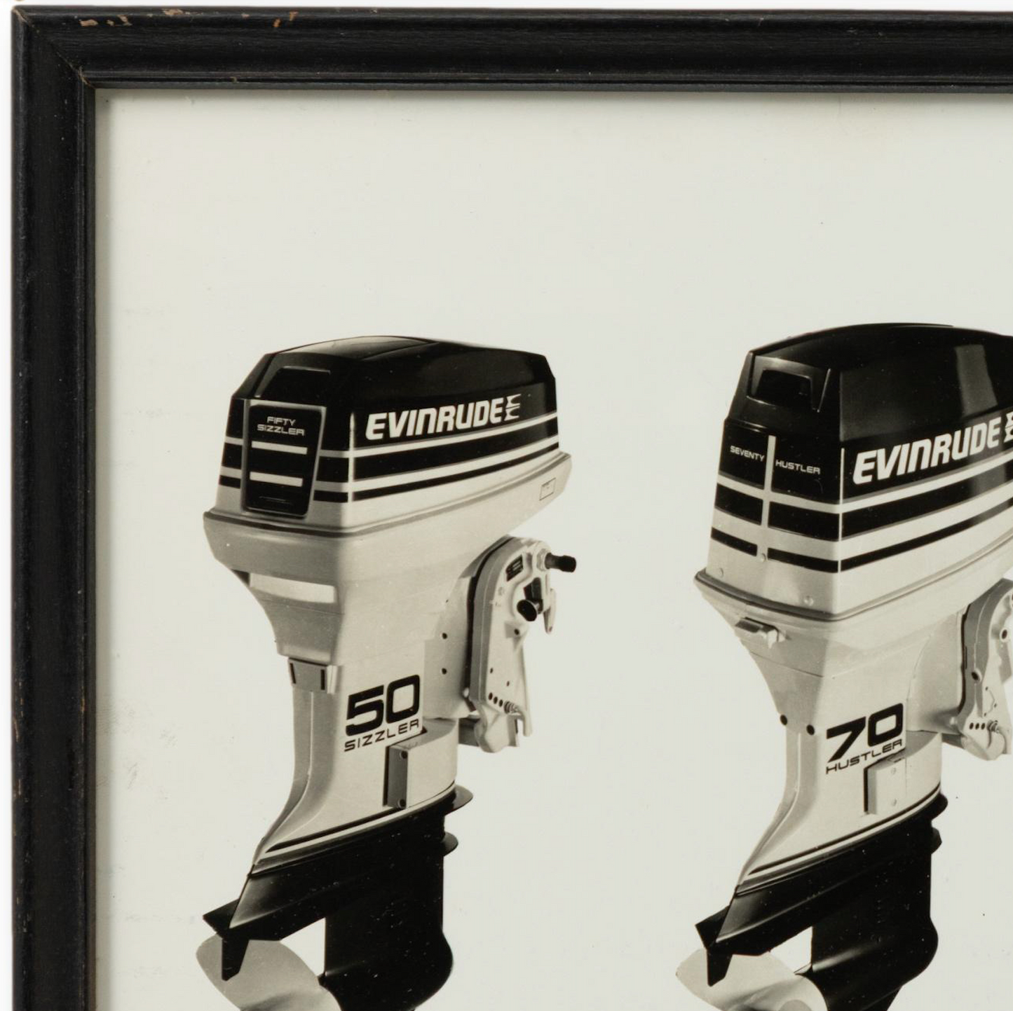 Framed Evinrude Motor Photo