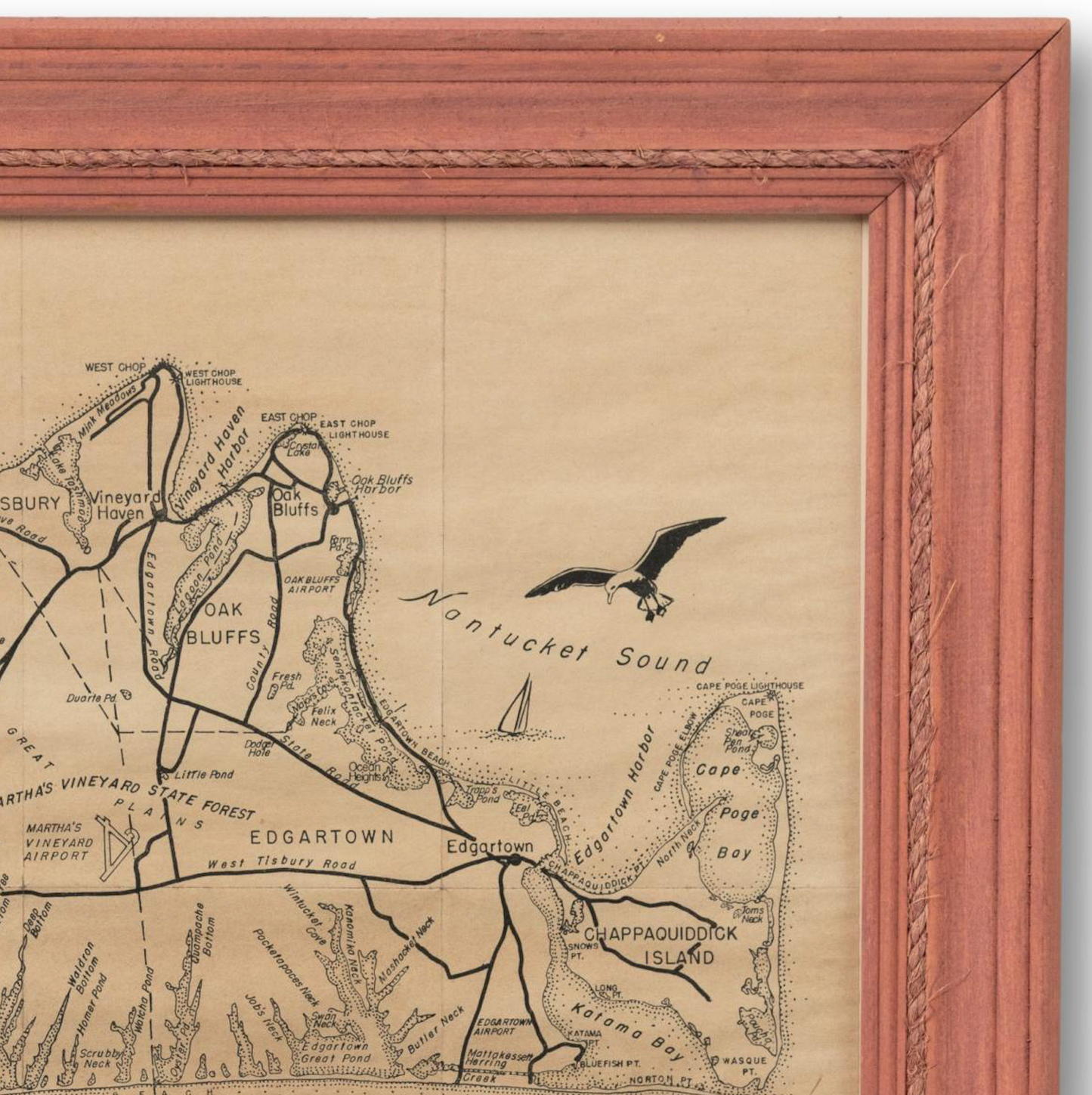 Framed Map of Martha's Vineyard