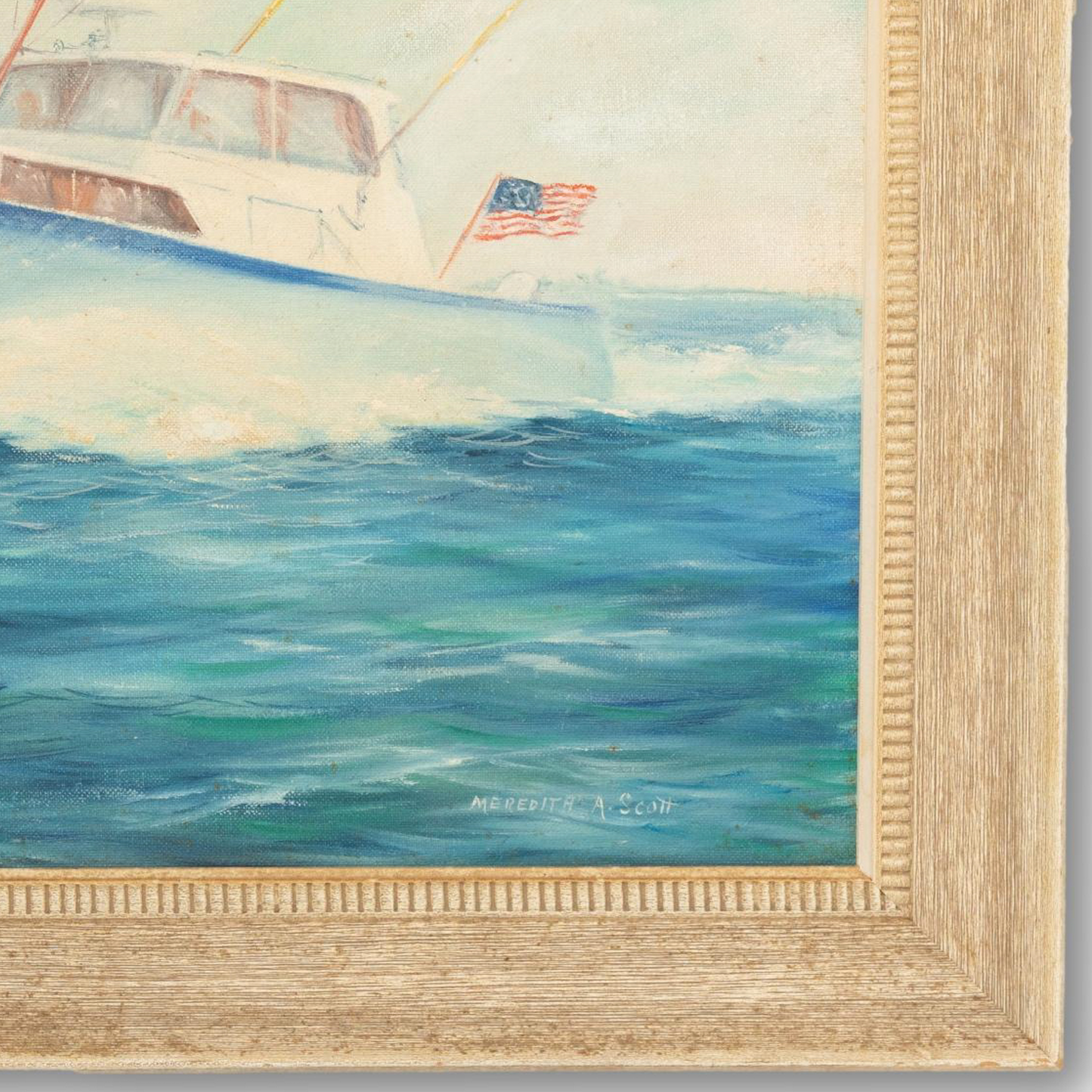 Fishing Yacht Oil Painting