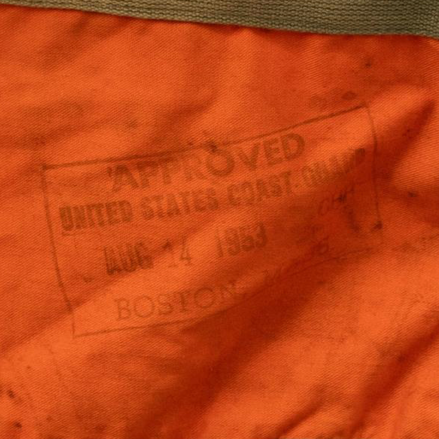 Orange Life Vest, Stamped Boston