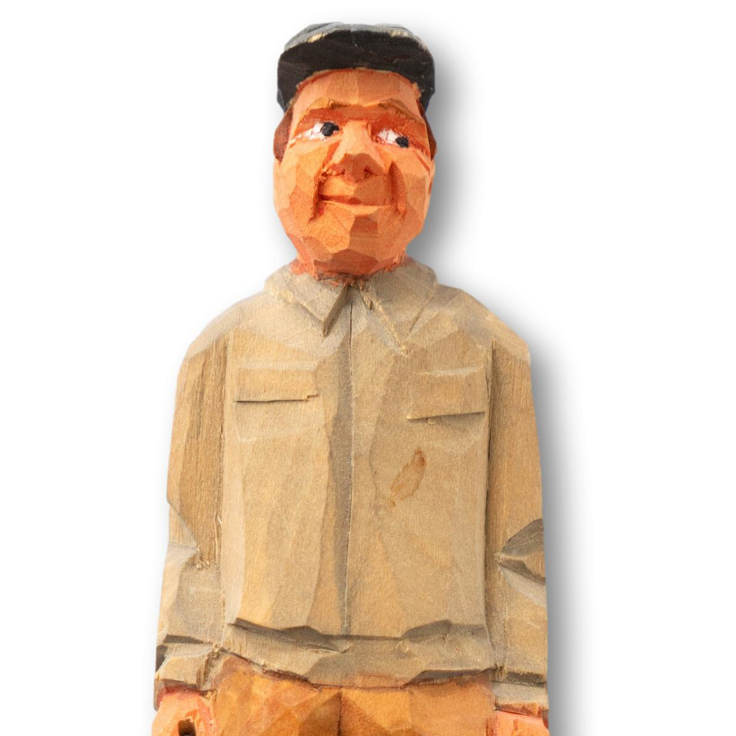 Hand-Carved Wood Fisherman