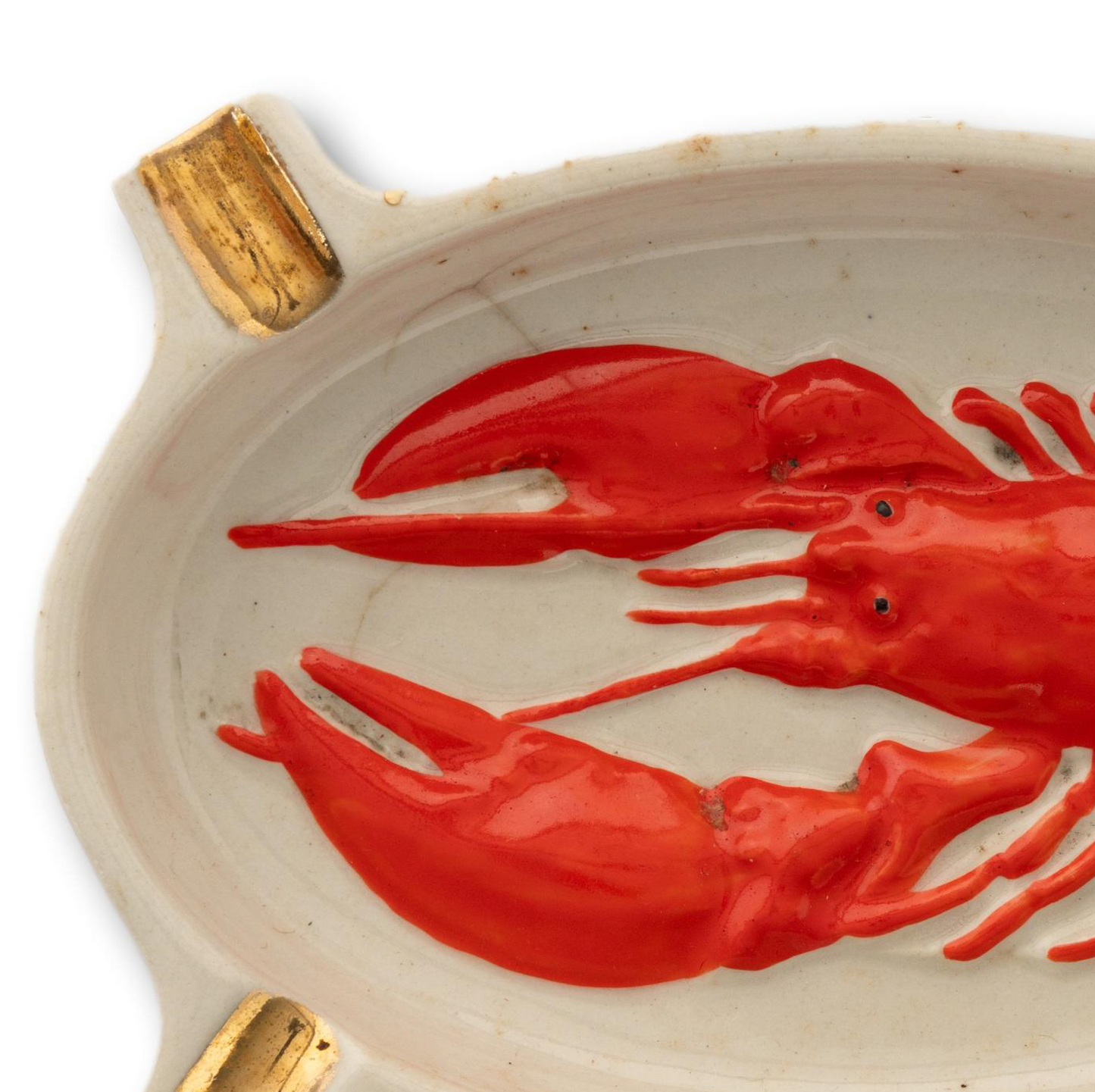Red and Gold Lobster Ashtray