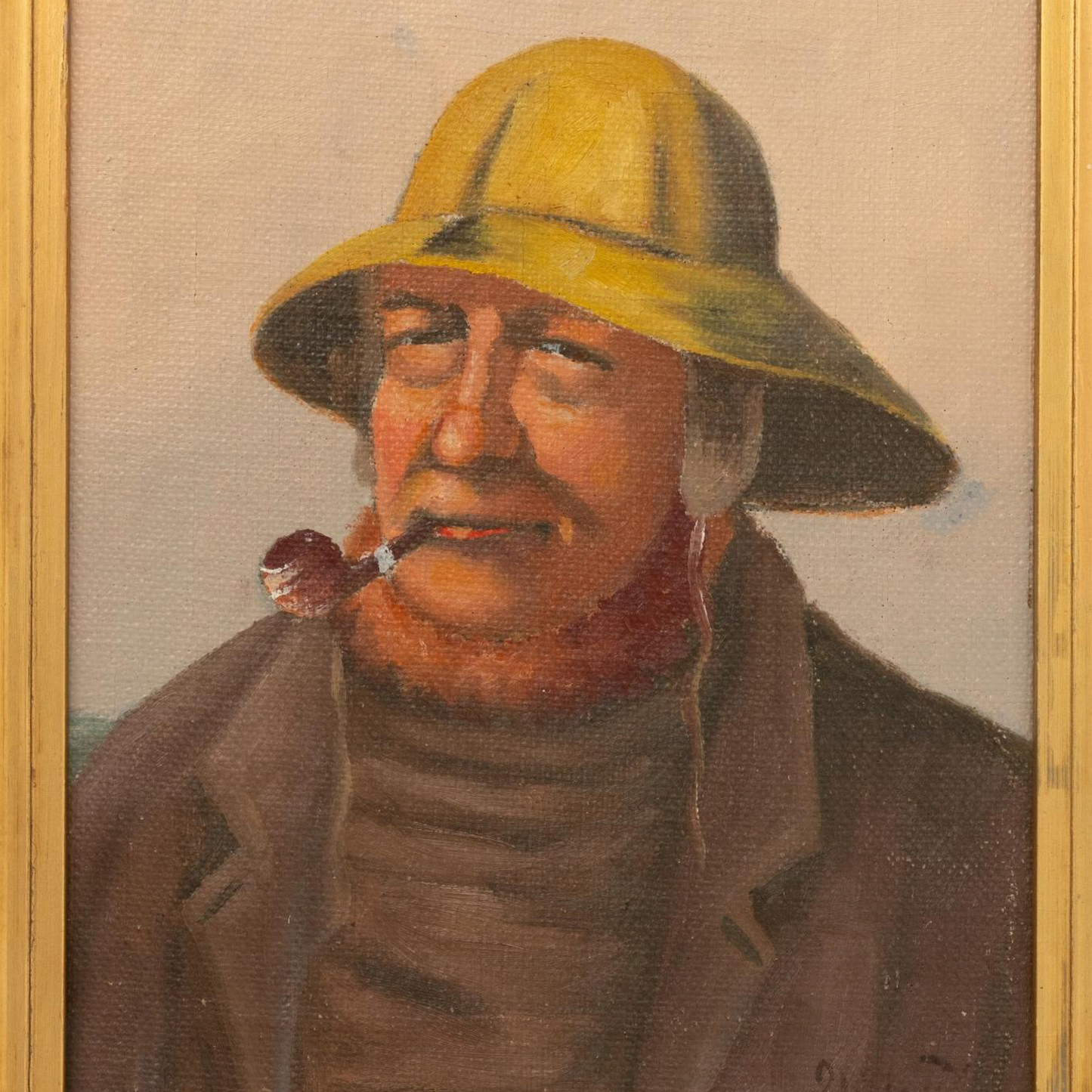 Signed Fisherman Painting