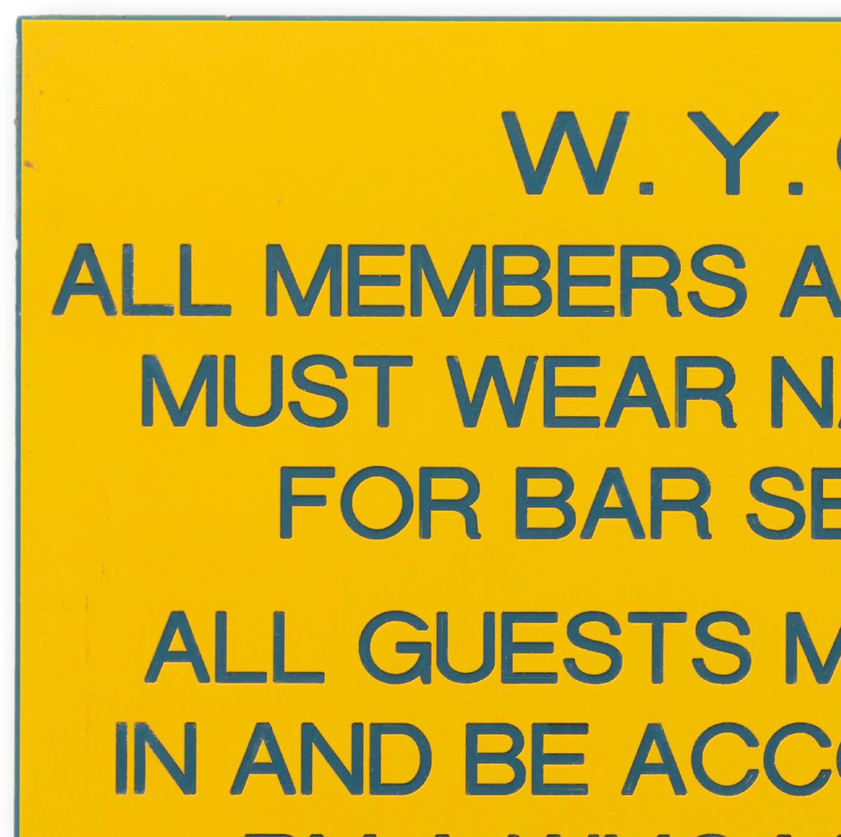 Yacht Club Bar Rules Sign
