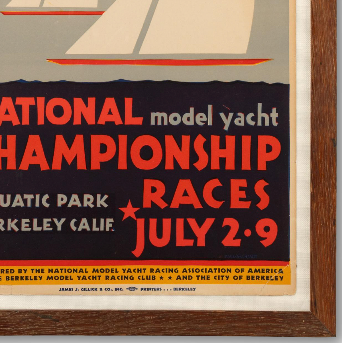 RARE Model Yacht Poster 1938, Berkeley Caif.