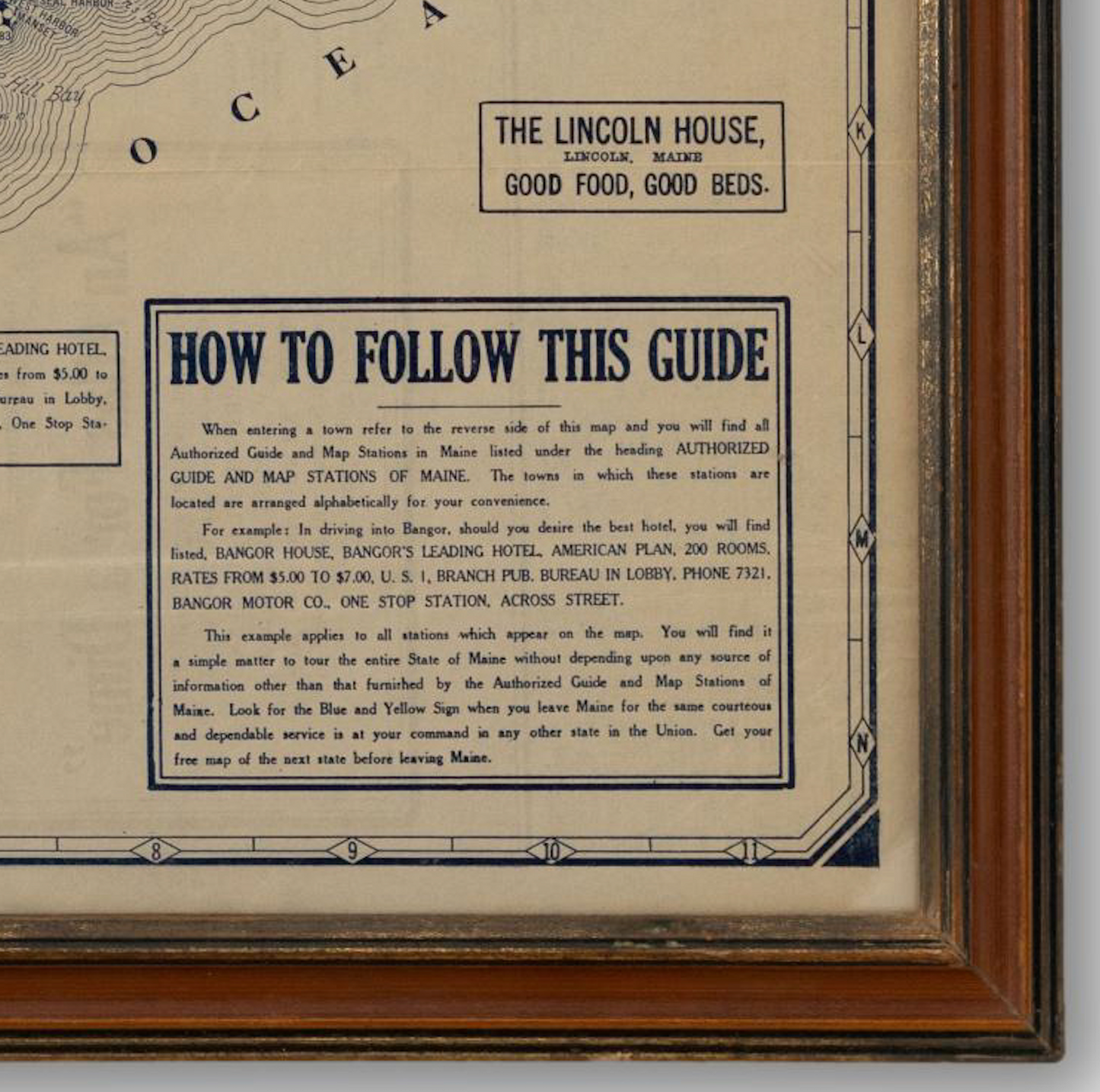 Framed Highway Map & Guide of Maine