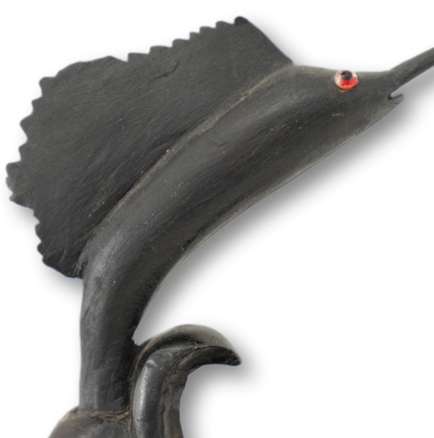 Carved Black Wood Swordfish