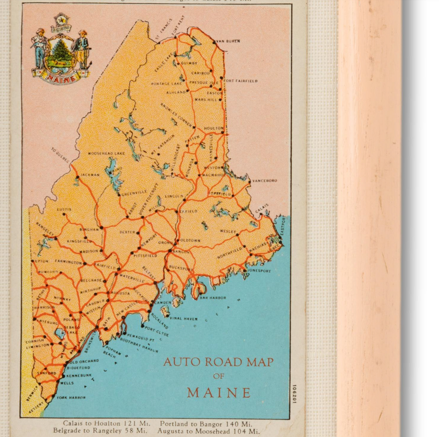Framed Maine Postcard