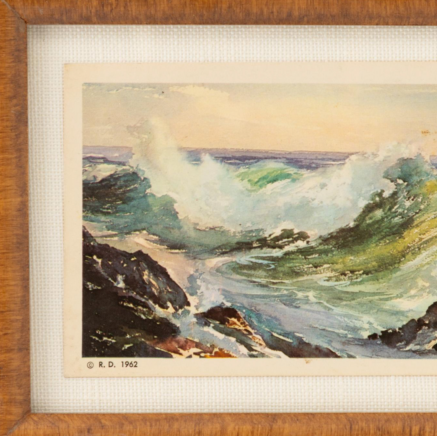 Framed 1962 Seascape Postcard