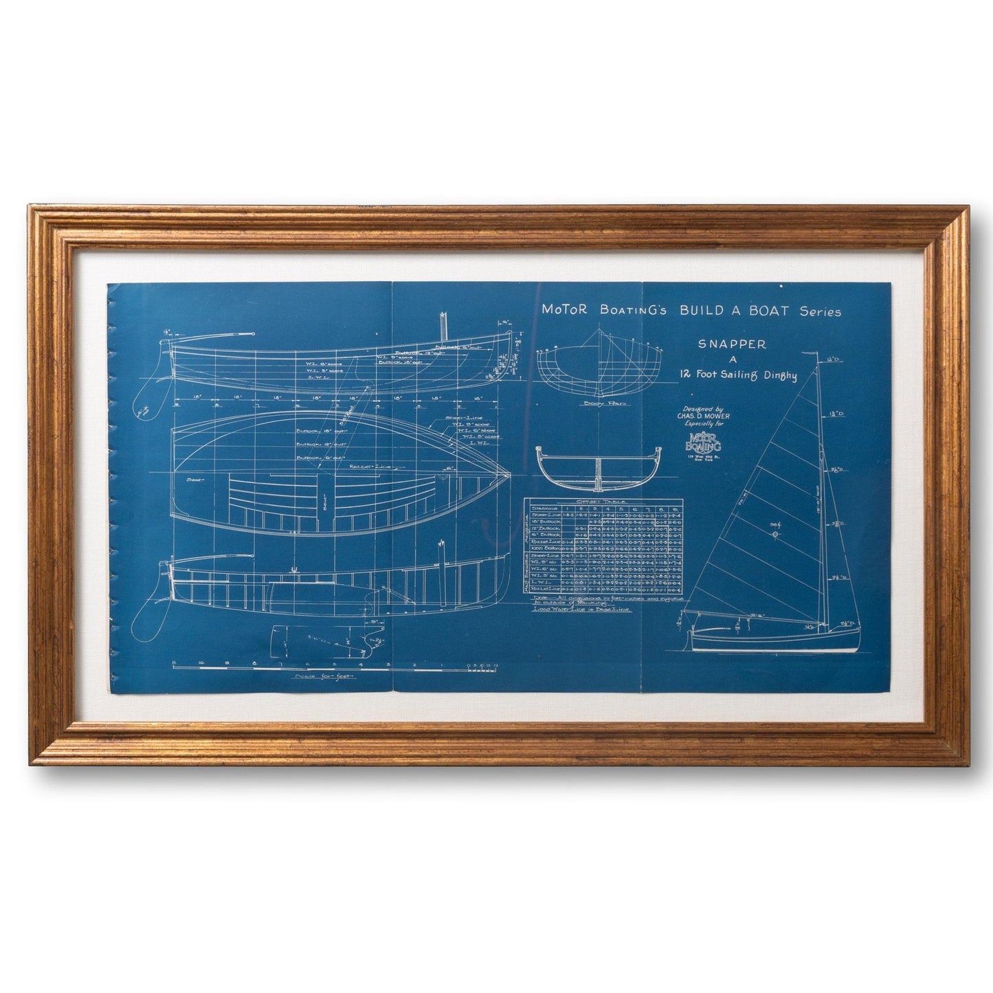 Framed '20s Dinghy Blueprint