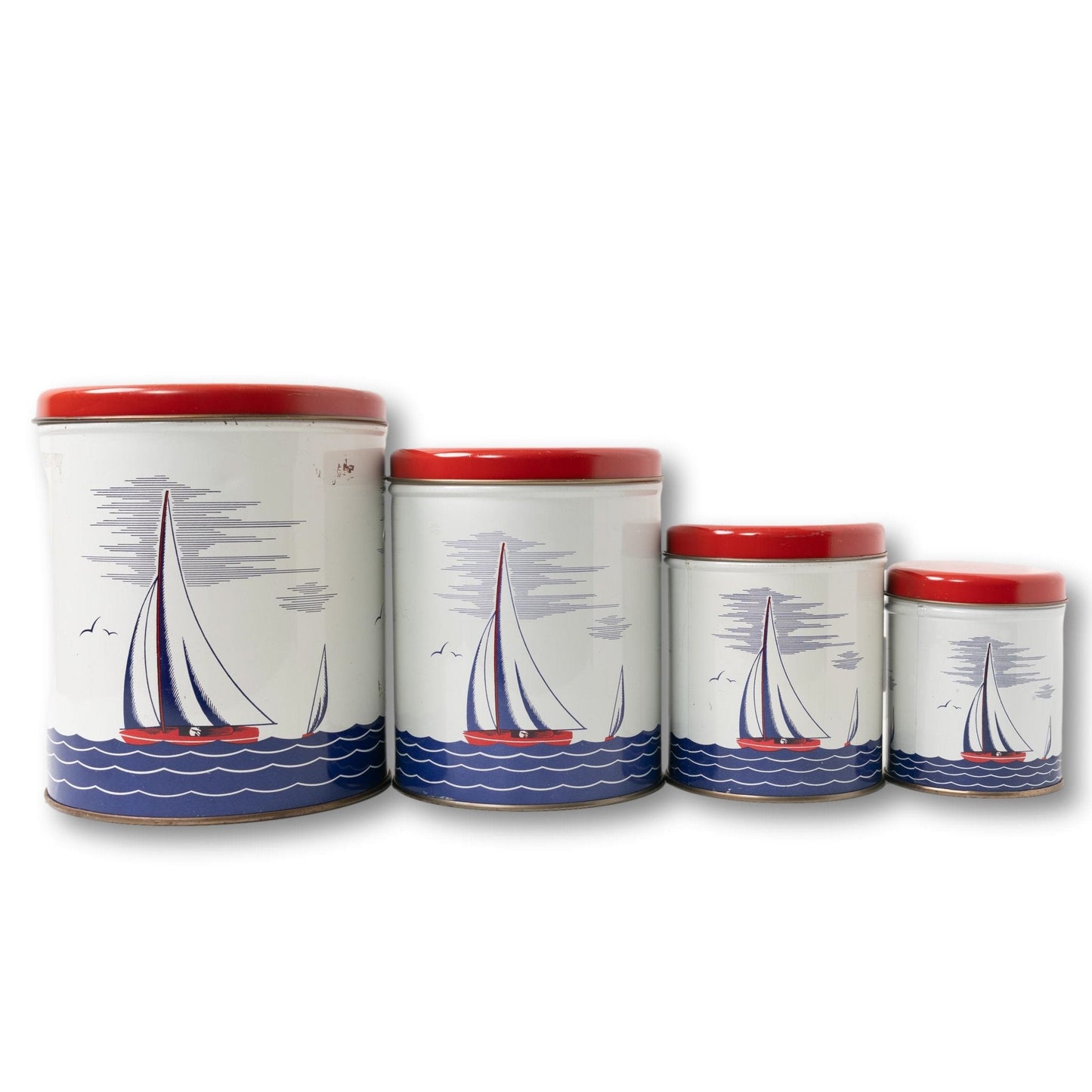 Set of 4 Nesting Sailboat Tins
