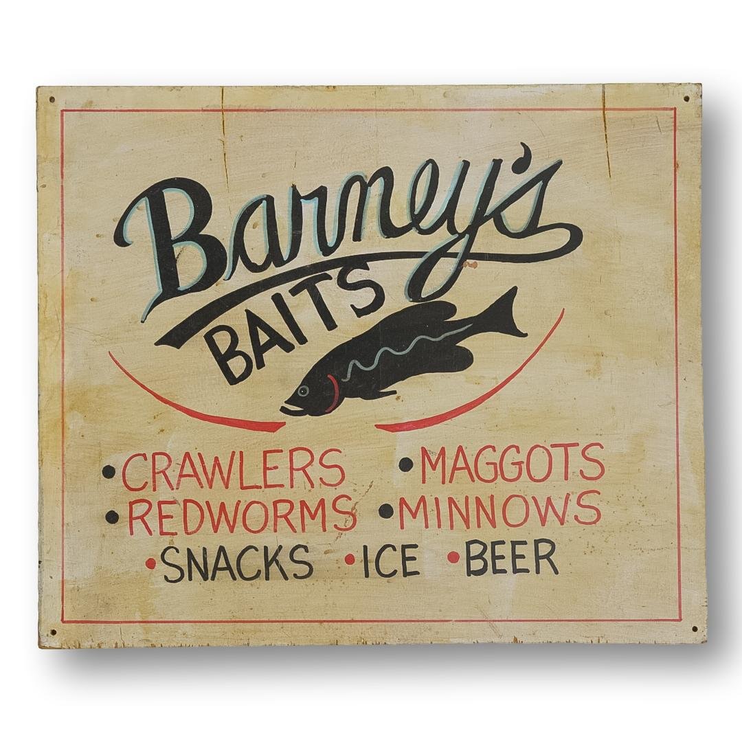 Barney's Baits Sign