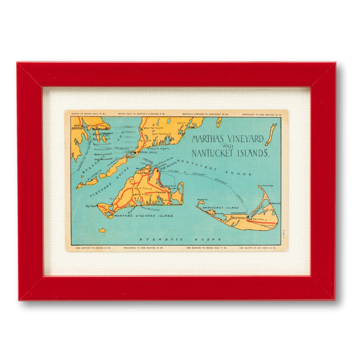 Framed Nantucket & Martha's Vineyard Postcard