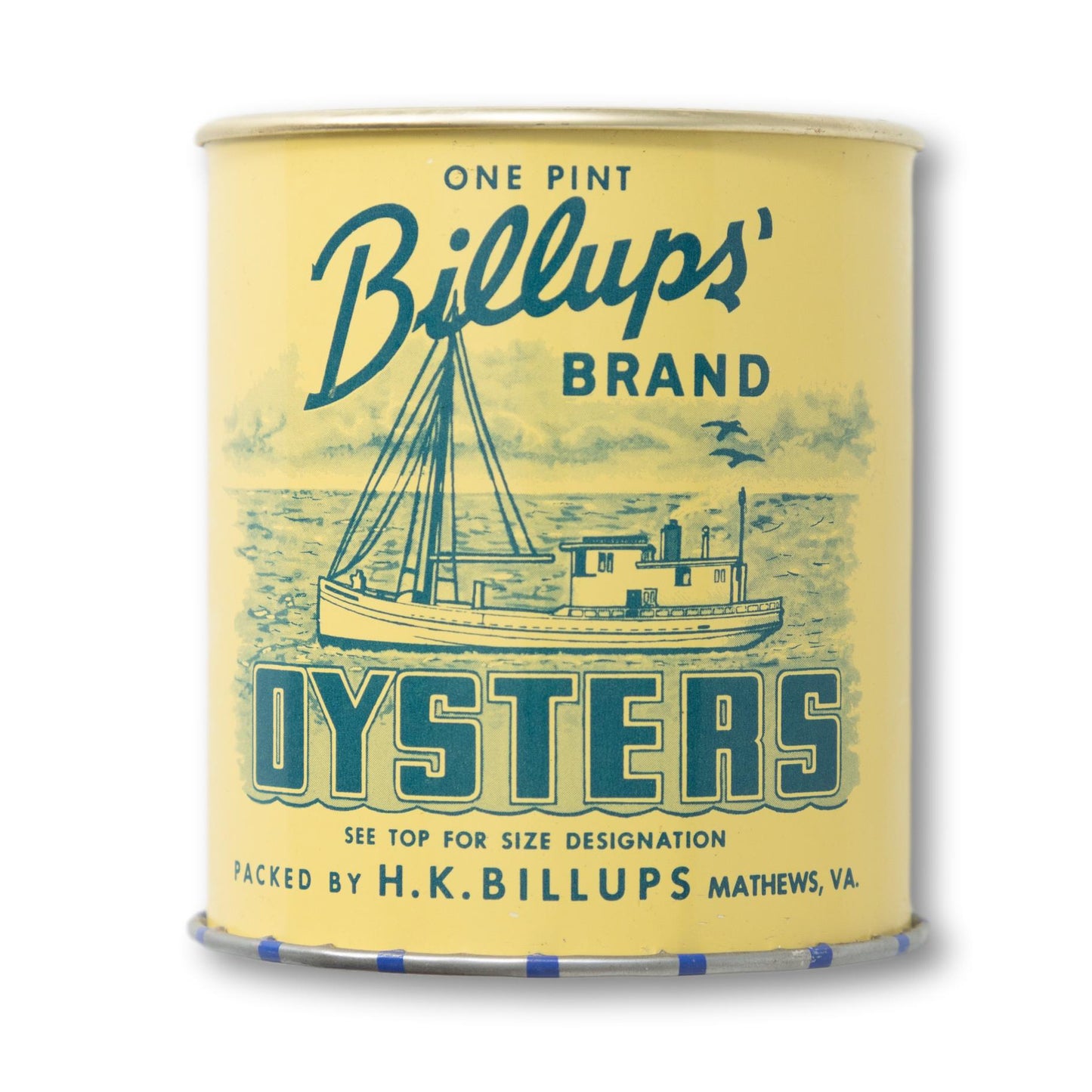 Billup's Brand Oyster Tin, Pint