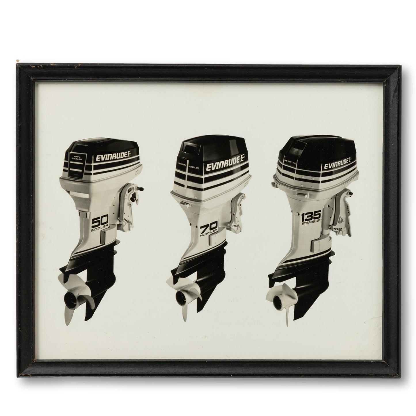 Framed Evinrude Motor Photo