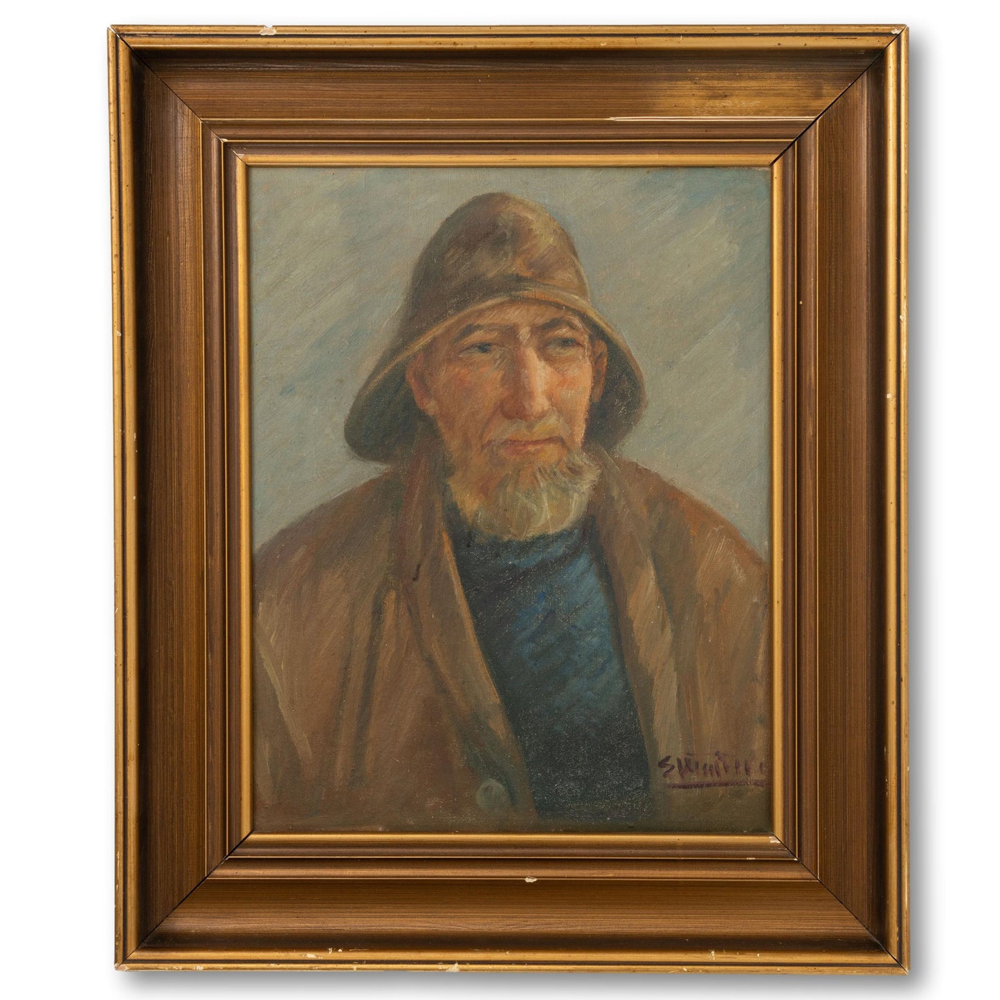Fisherman in Nor'Easter Portrait