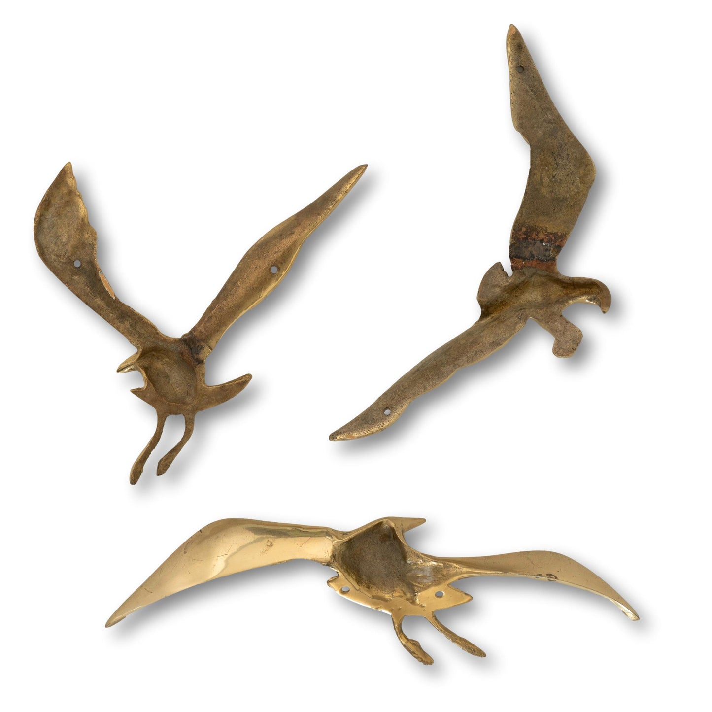 Set of 3 Brass Seagulls