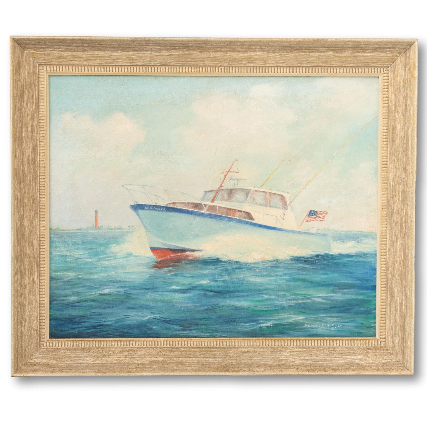 Fishing Yacht Oil Painting