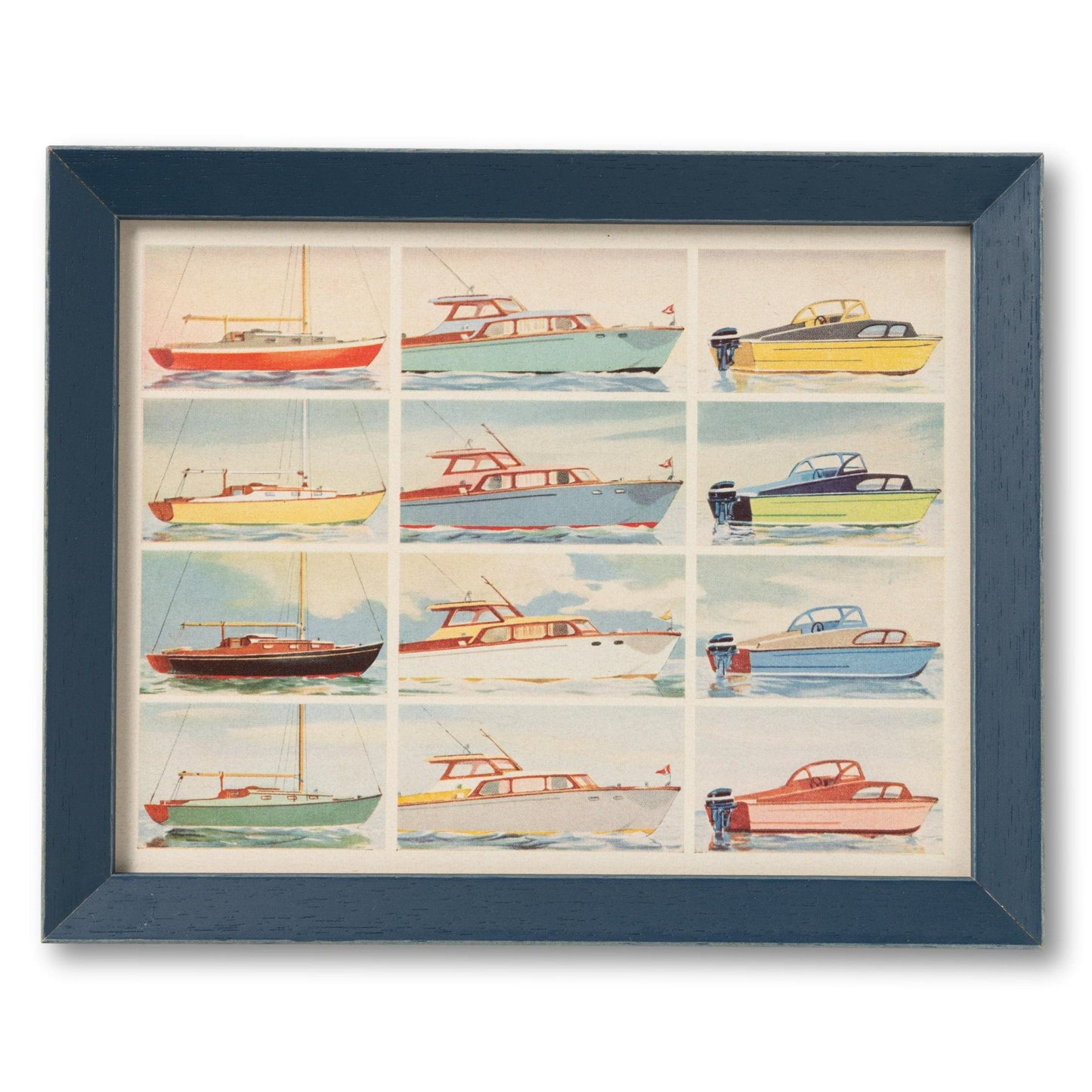 Framed Grid of Boat Illustrations