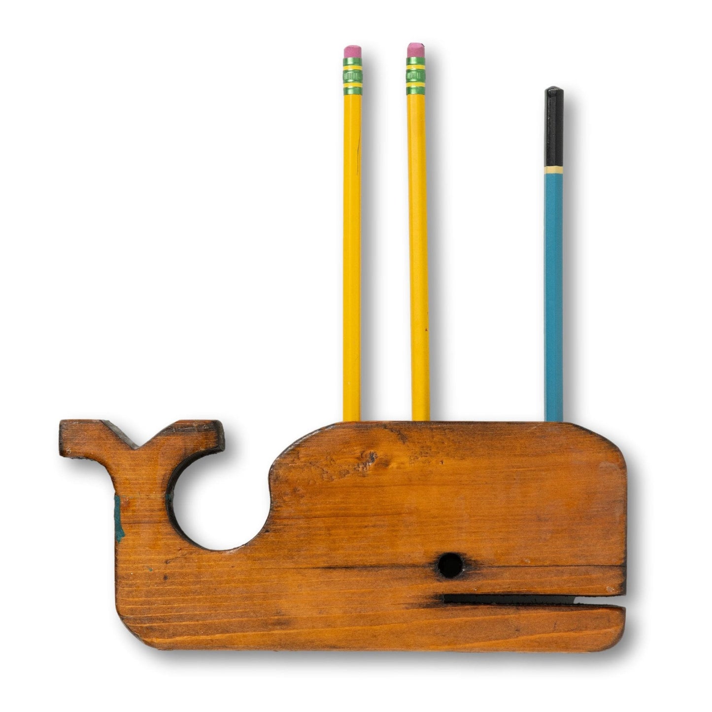 Wood Whale Pencil Holder