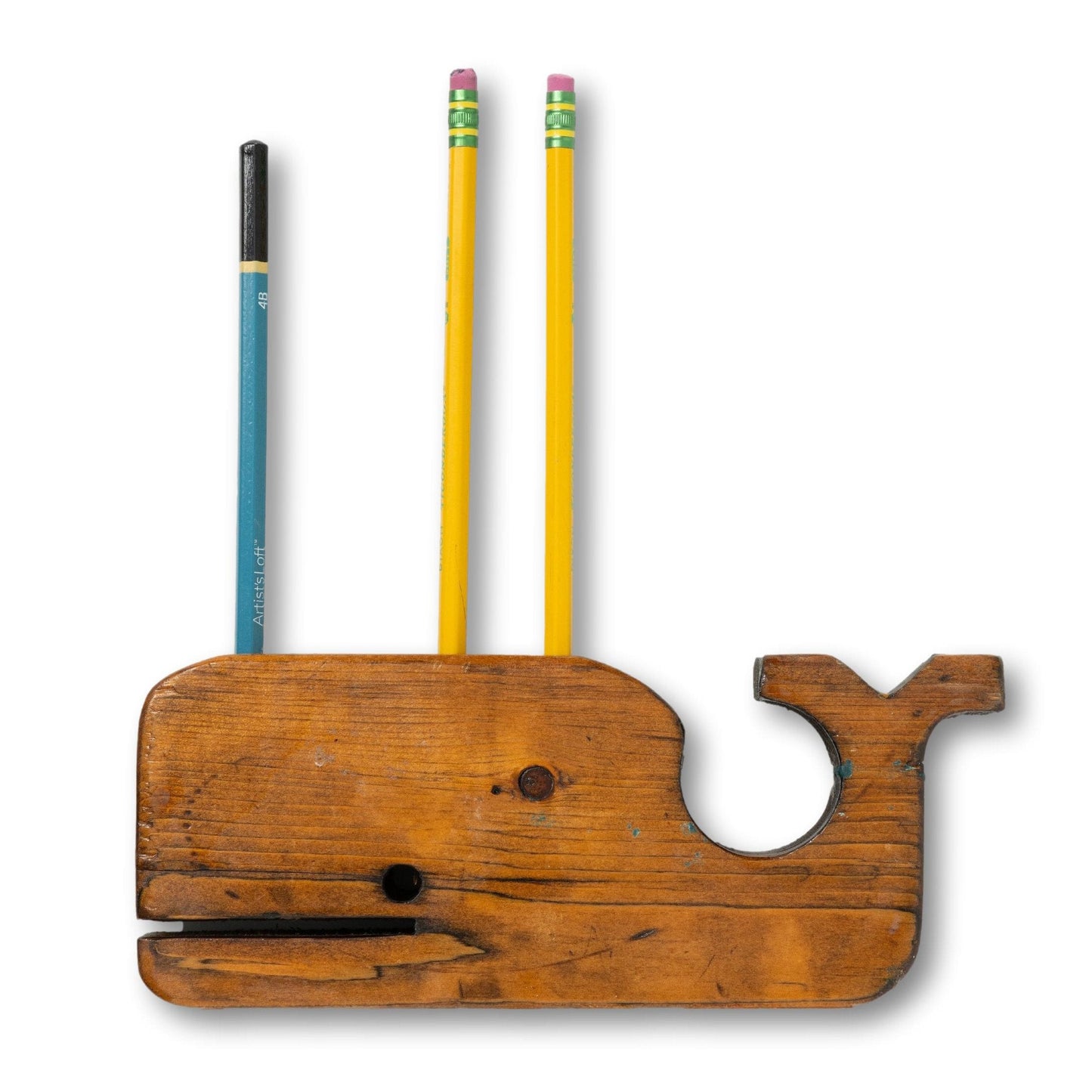 Wood Whale Pencil Holder