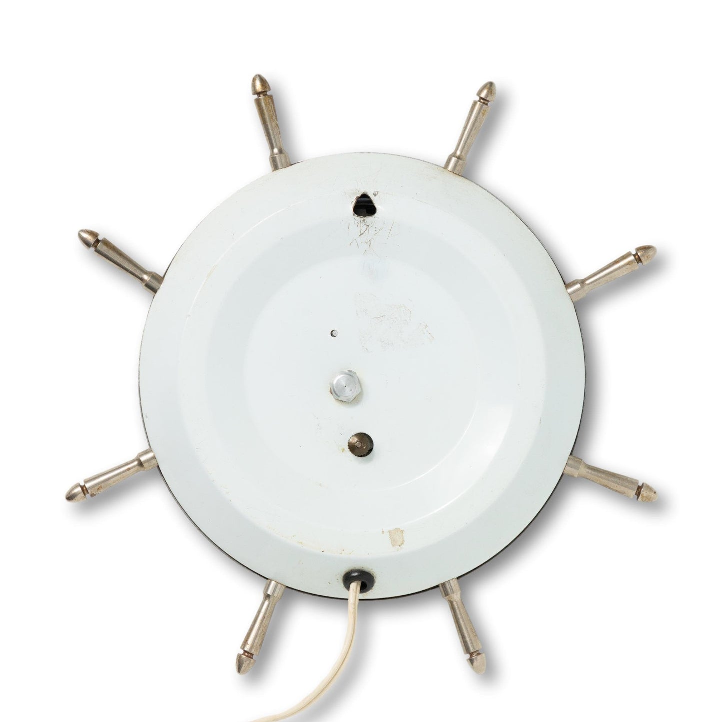 Chrome Ships Wheel Wall Clock