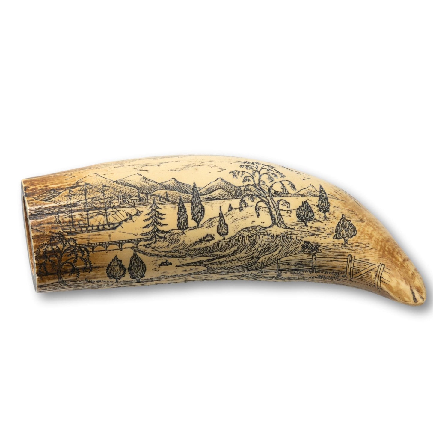 Whale Tooth Scrimshaw (Faux)