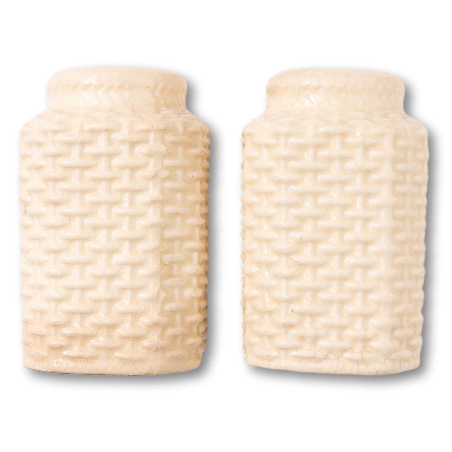 Basket Weave Salt & Pepper Shakers