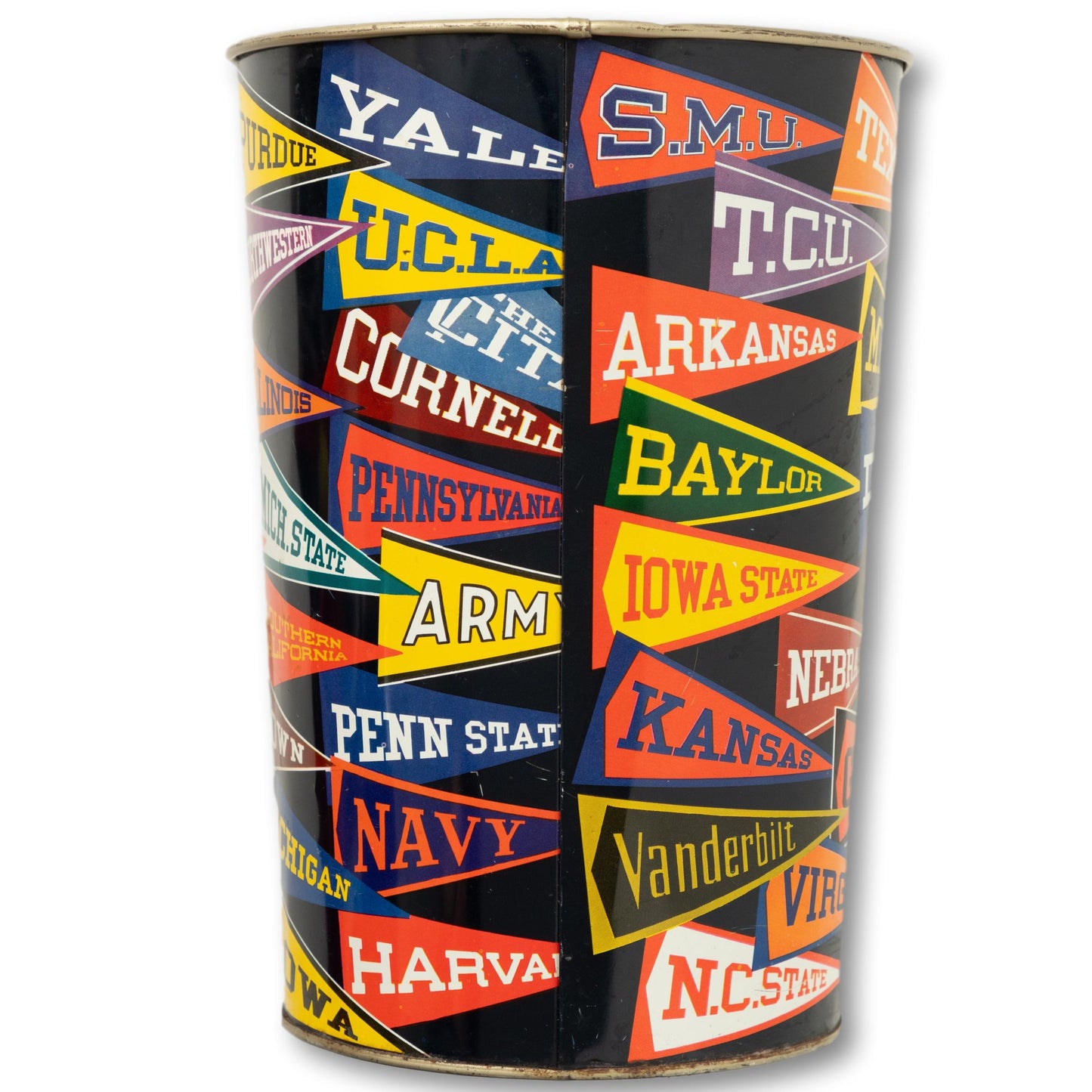 College Pennant Trash Can