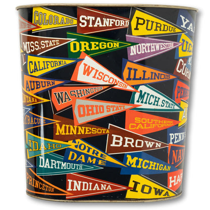 College Pennant Trash Can