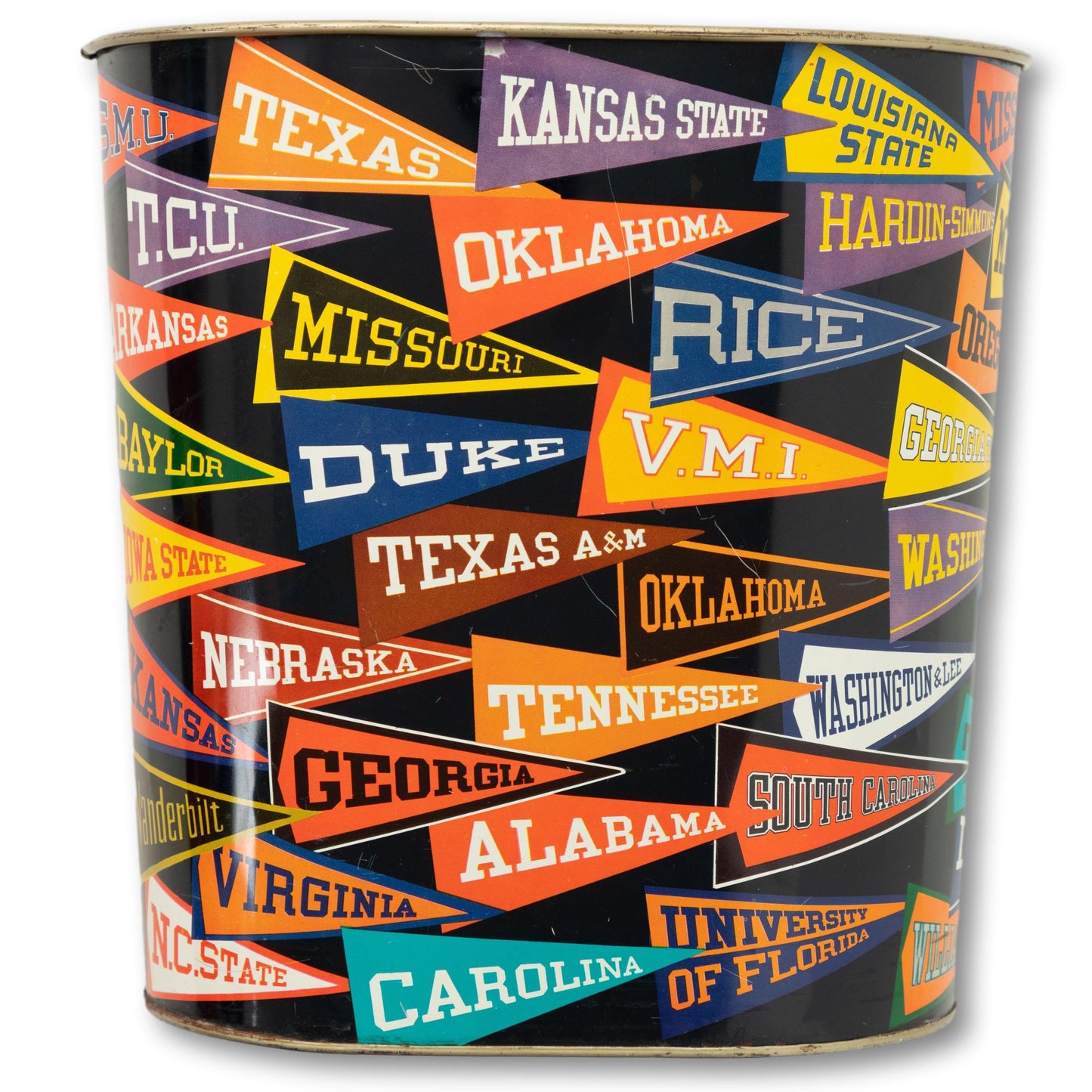 College Pennant Trash Can