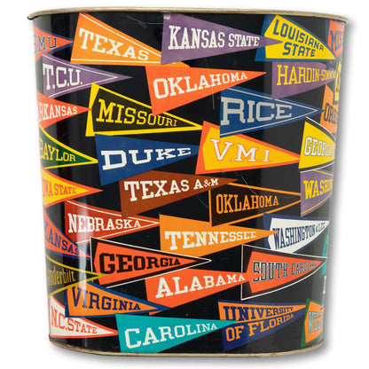 College Pennant Trash Can