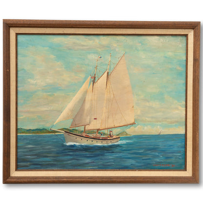 Gaff-Rigged Schooner Oil Painting