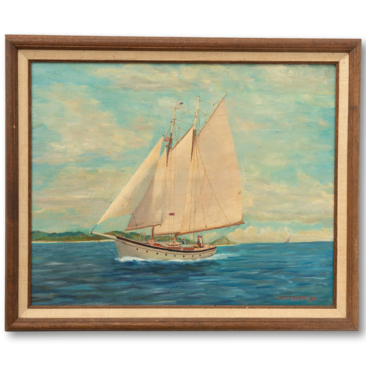Gaff-Rigged Schooner Oil Painting