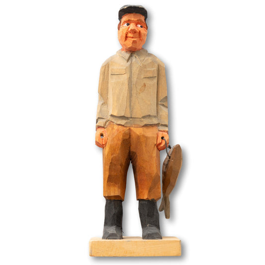Hand-Carved Wood Fisherman