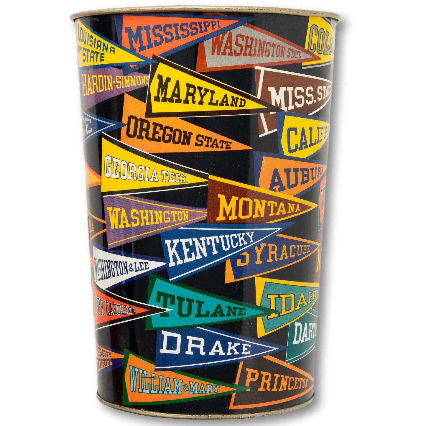 College Pennant Trash Can