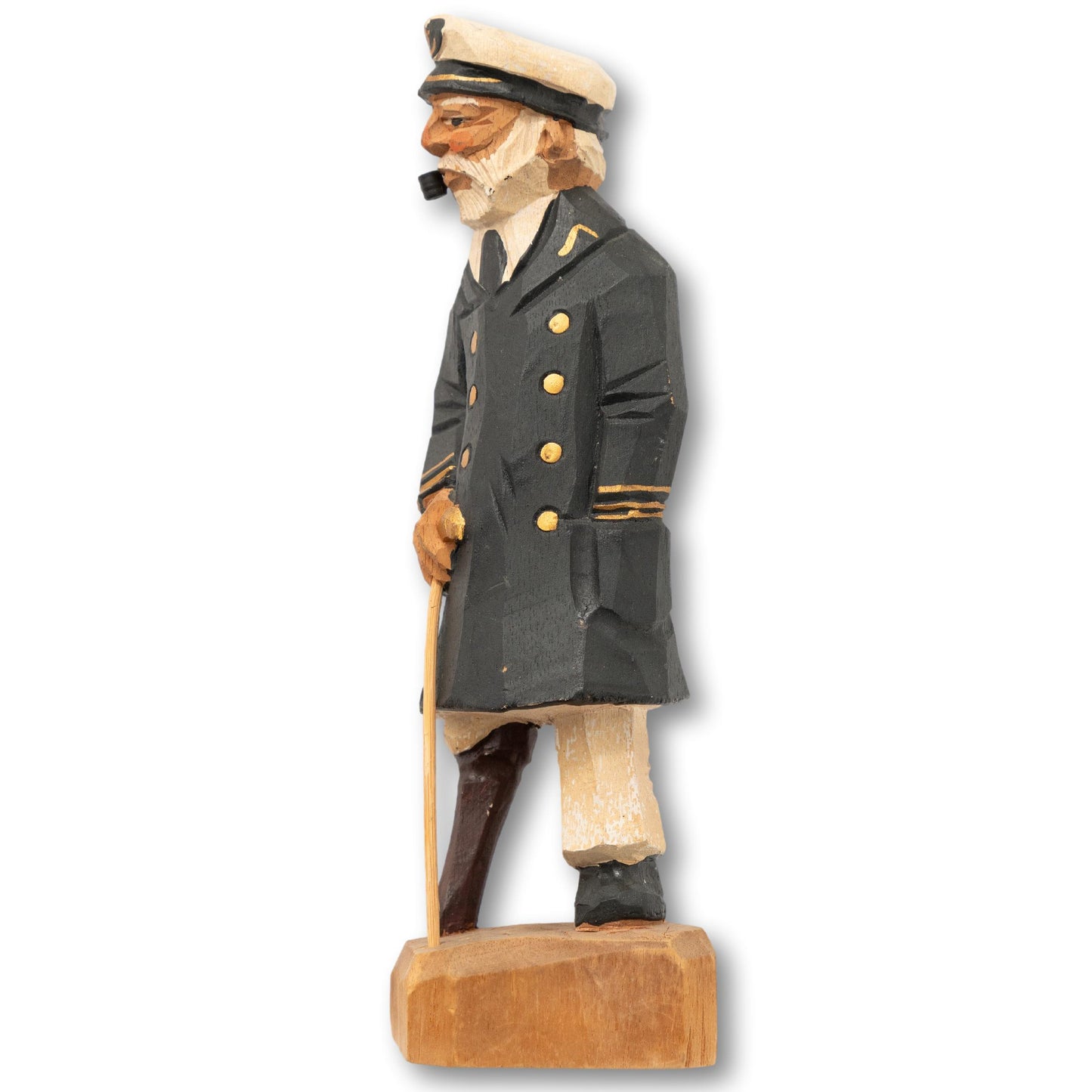 Hand-Carved Sea Captain with Peg-leg