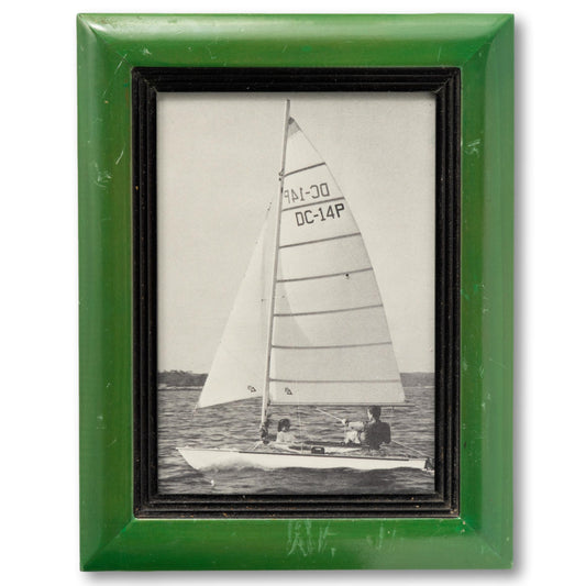 B&W Sailboat in Green Frame
