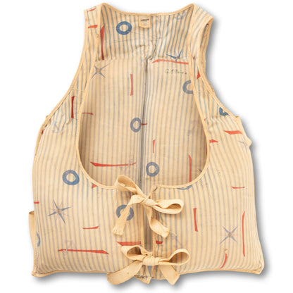 Ticking Stripe Life Vest w Nautical Motif