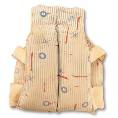 Ticking Stripe Life Vest w Nautical Motif