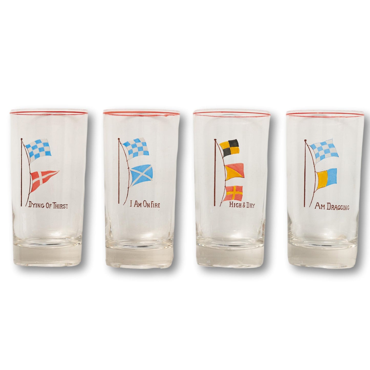 Signal Flag Bar Glasses, Set of 4