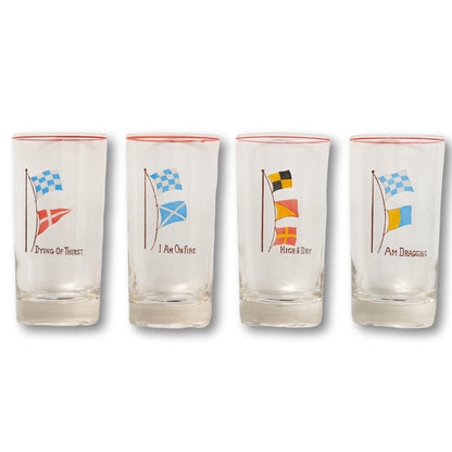 Signal Flag Bar Glasses, Set of 4