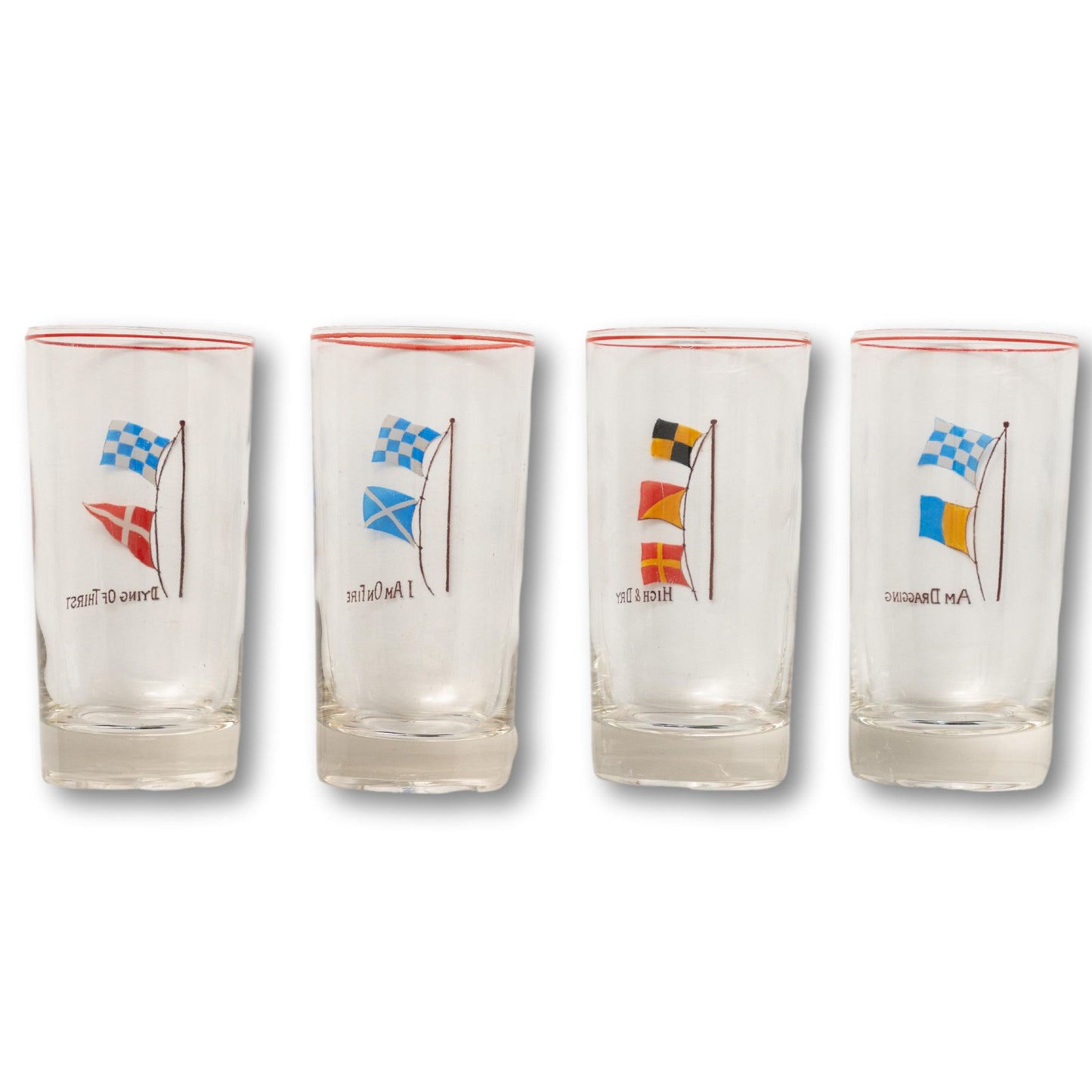 Signal Flag Bar Glasses, Set of 4