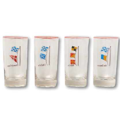 Signal Flag Bar Glasses, Set of 4