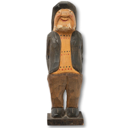 Hand-Carved Fisherman w Striped Shirt