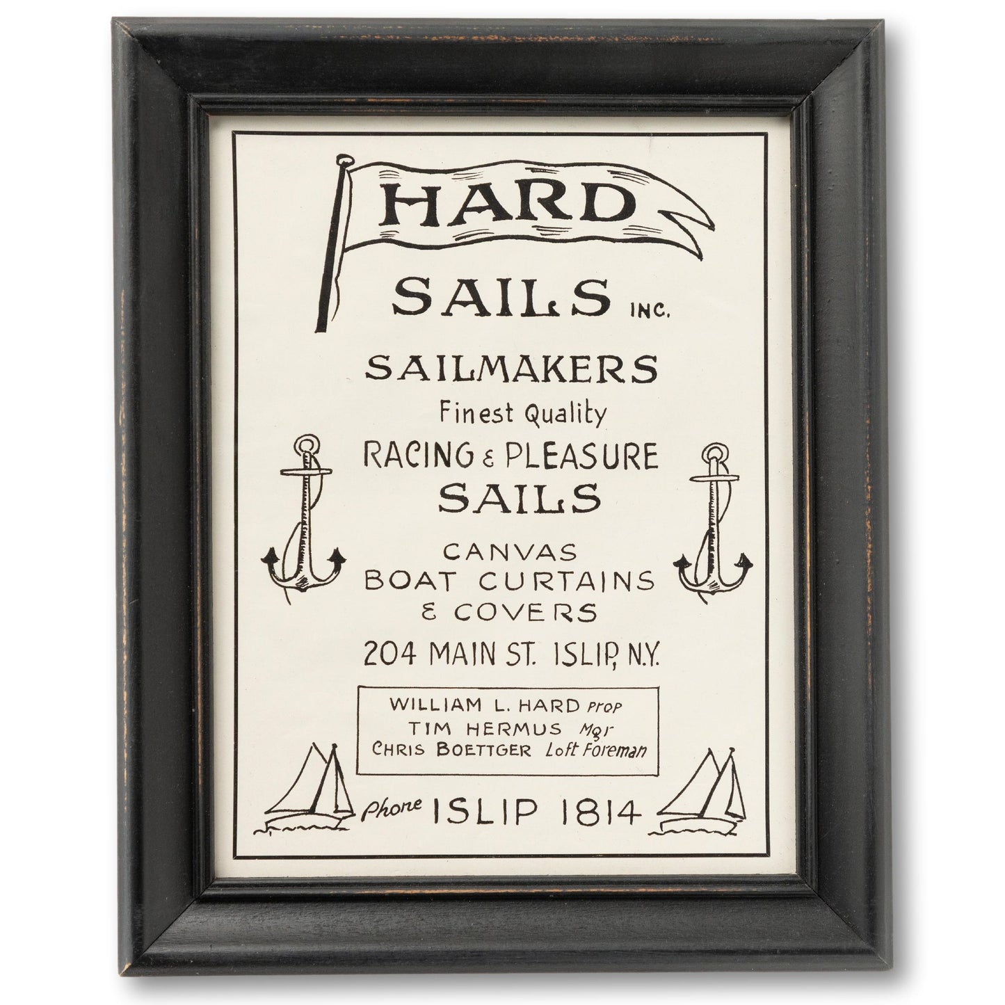 Framed Sailmakers Advertisement